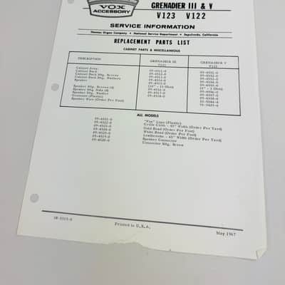 Vox Service Information Package 1968 image 11