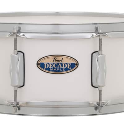 Pearl Decade Maple 14x5.5" White Satin Pearl Lacquer Kit Snare Drum | #229 | NEW | WorldShip | Authorized Dealer image 1