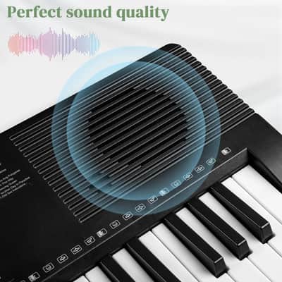 61 Key Keyboard with Piano Stand, Piano Bench,Headphone, Microphone,Led Screen image 3