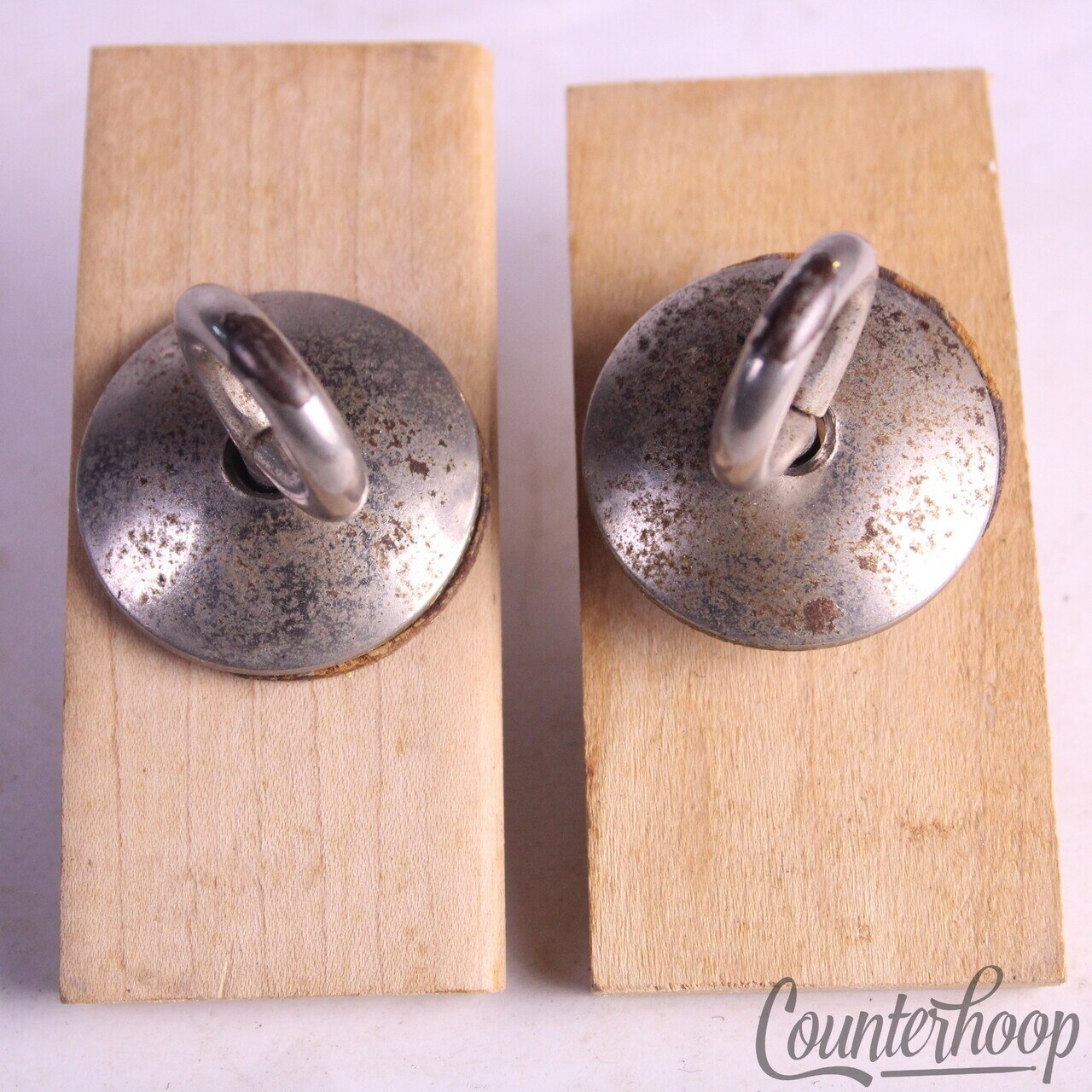 Ludwig Marching Bass Drum Harness Mount Eyelet Hooks+Wood WFL Vintage 50s Nickel — main photograph