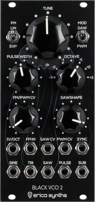 Erica Synths Black VCO2 Analog VCO Eurorack Synth Module image 1