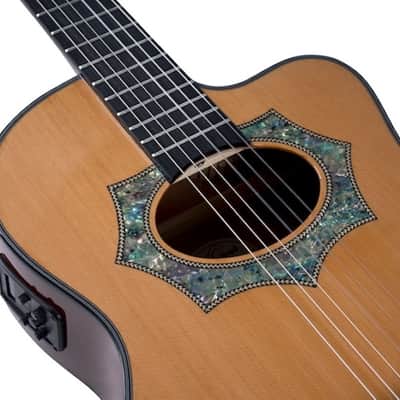 Oscar Schmidt OH30SCE Latin Collection Solid Cedar Top 6-String Acoustic-Electric Requinto Guitar w/Gig Bag image 6