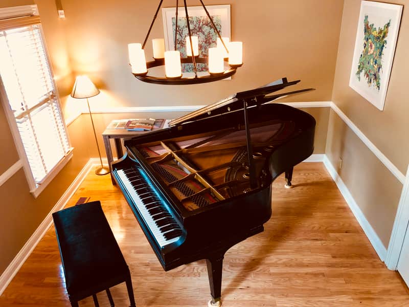 Baldwin F series, Semi Concert Grand Piano, 7′ Black F 1968-69 - Hammers and strings etc were renewed. image 1