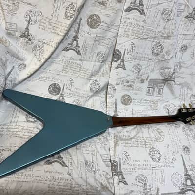1992 Replica ‘67 Flying V Factory Frost Blue Lacquer Factory Reclaimed 1960’s Wood, 1967 Factory Parts, Wiring, Pat No Pickups Melody Maker Fingerboard Etc image 13