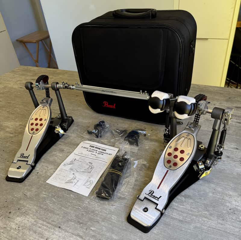 Pearl P2052C Eliminator Redline Chain-Drive Double Bass Drum Pedal 2010s - Silver / Black / Red image 1