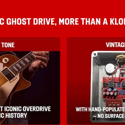 StewMac Ghost Drive Transparent Overdrive Pedal – Authentic Klon–Inspired Circuit – StewMac Professionally Built Overdrive Effects Pedal, NO ASSEMBLY REQUIRED! Gold image 9
