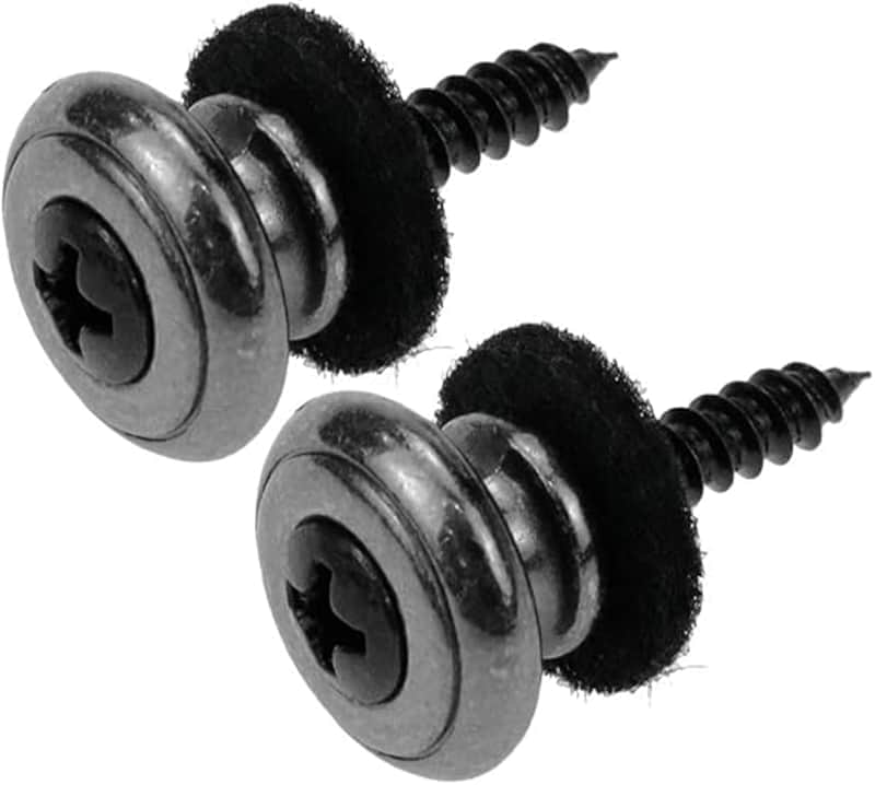 2Pcs Guitar Strap Lock Mushrooms Head Buttons Locking Pegs Wool Felt for Acoustic Electric Classical Bass Guitars Ukulele Banjo (Gun Black) image 1