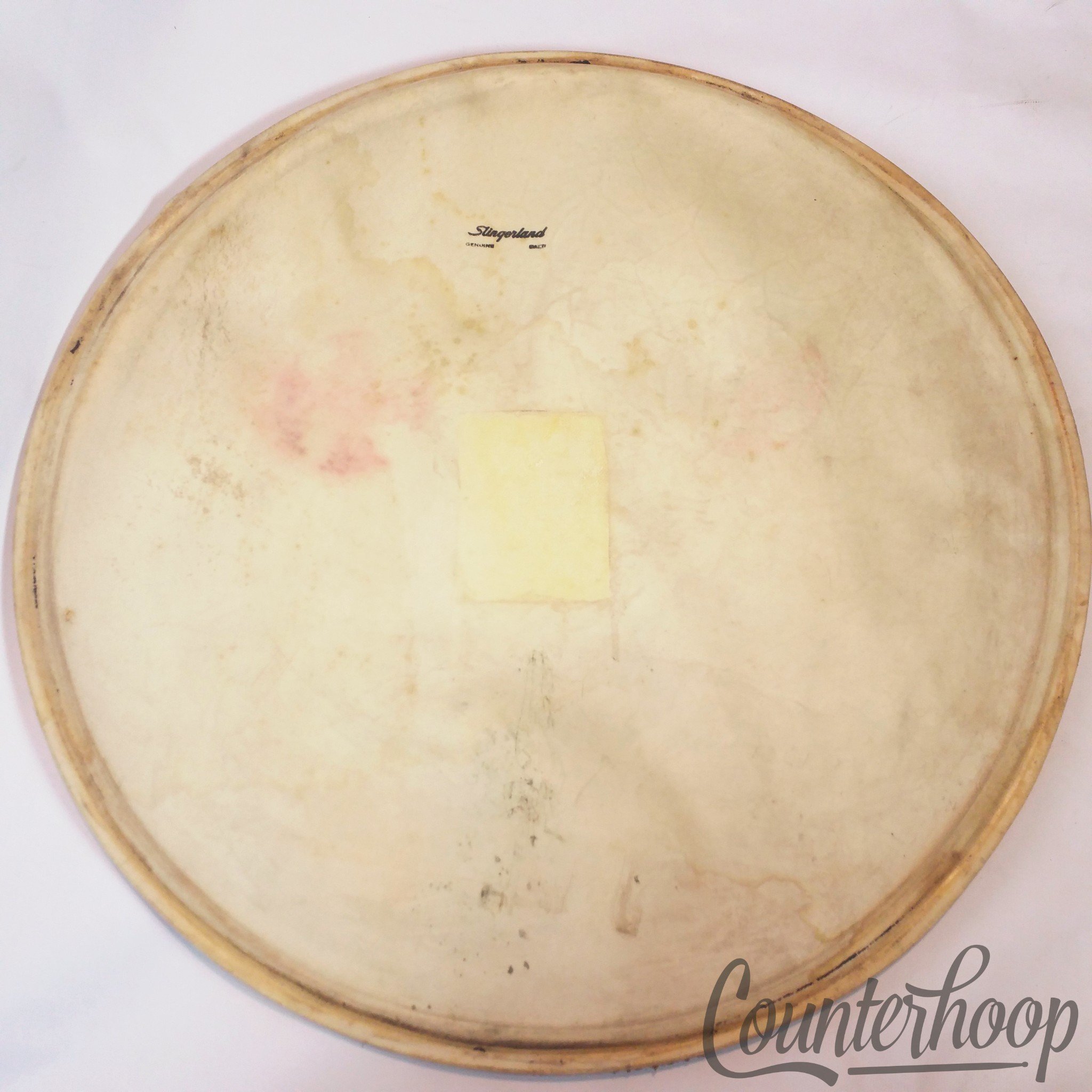 Slingerland 20"Genuine Calf Skin Bass Drum Calfskin Head Vintage 50s USA Batter — main photograph