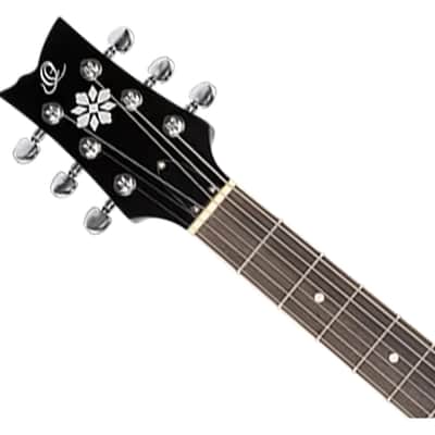 Ortega Guitars OBJE356-SBK-L Raven Series LH 6-String A/E Banjo - Black image 4