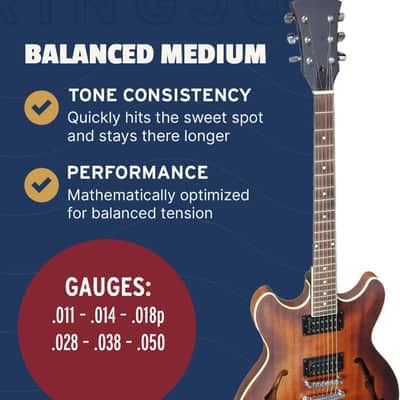 Stringjoy BAL11 Signatures Nickel Electric Guitar Strings, (Balanced Medium Gauge,11-50) image 3