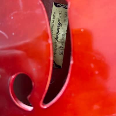 Harmony H-78 Hollow Body Electric Guitar Body  1964 Red Burst image 21