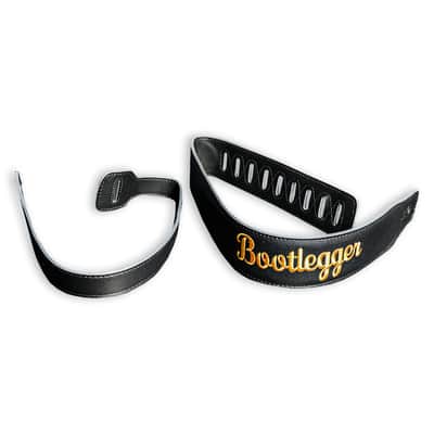 Bootlegger Guitar Custom Leather Strap Padded 2022 Black / Gold image 2