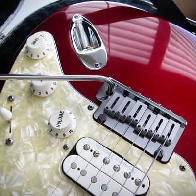 Fender American Lone Star Stratocaster HSS CAR Pearloid Guard HSS Seymour Duncan Pearly Gates Texas Specials OHSC Circa-1999-Candy Apple Red image 9