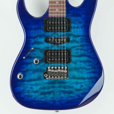 Ibanez GRX70QALTBB Left Handed Transparent Blue Burst image 1