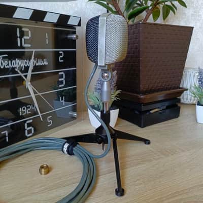 rear BEAG dynamic microphone EAG MD-16N (akg D12 type) 1970s XLR with stand image 3
