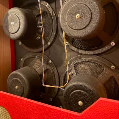 Custom 6x10 Guitar speaker cabinet red, 1950's speakers image 4