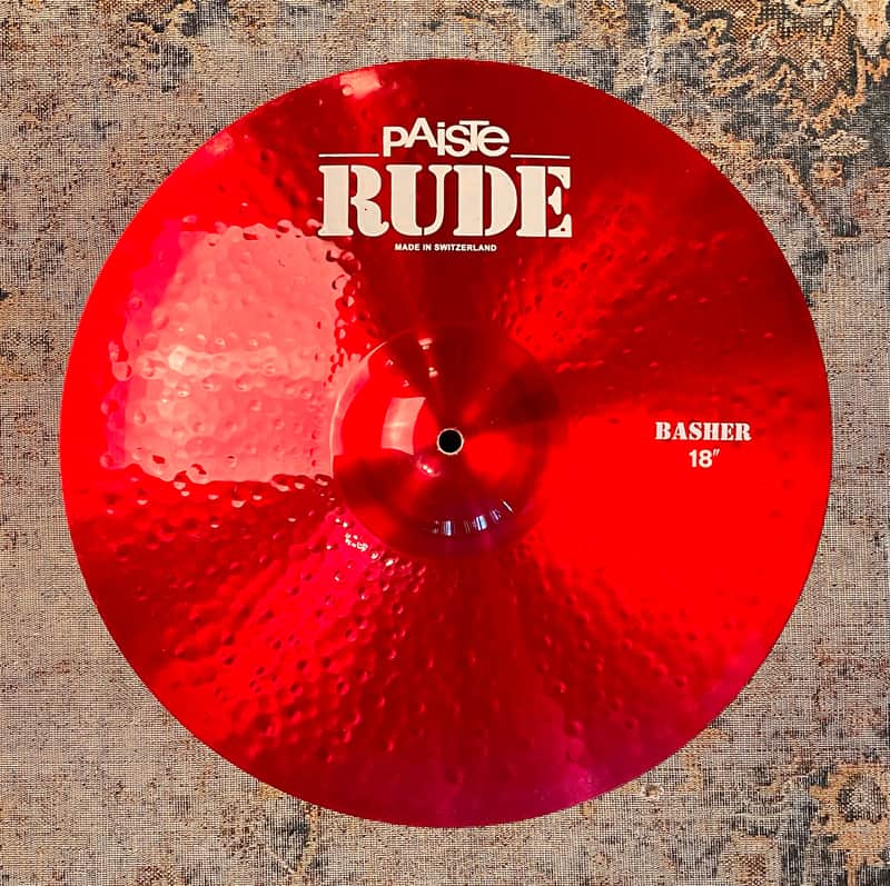 Crazy Ass CUSTOM PAISTE RED RUDE Colorsound BASHER 18” CRASH RIDE