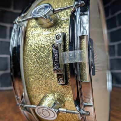 PDP by DW CX 14x5 Maple Snare Drum – Gold Sparkle • 2000s Era • Maple Shell • DW‑Inspired Hardware • Shows Light Wear image 6