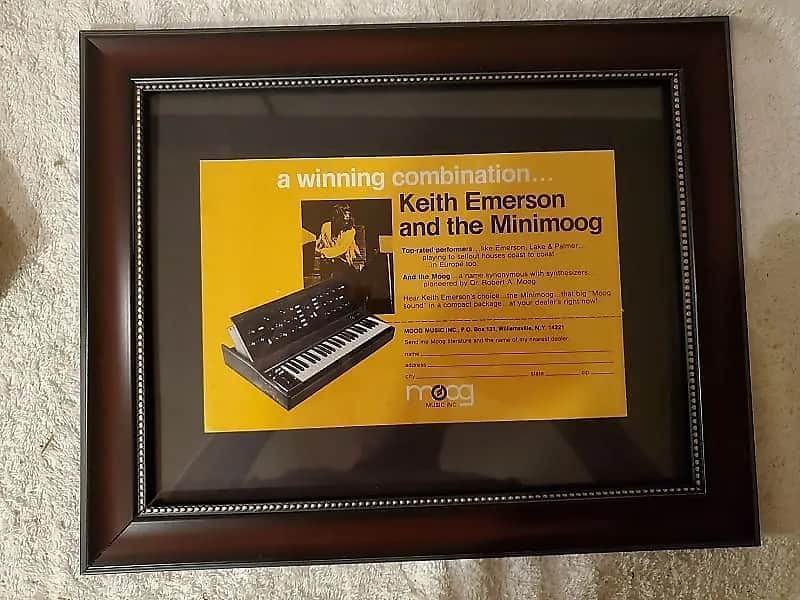1972 Moog Synthesizers Promotional Ad Framed Keith Emerson Minimoog Original image 1