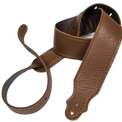 Franklin Strap - 2.5" Original Natural Glove Leather Guitar/Bass Strap (Caramel/Gold) image 5