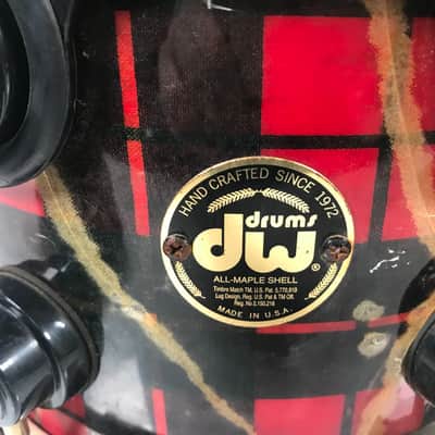 Rare Vintage DW Plaid Red Snare Drum 10x8 image 2