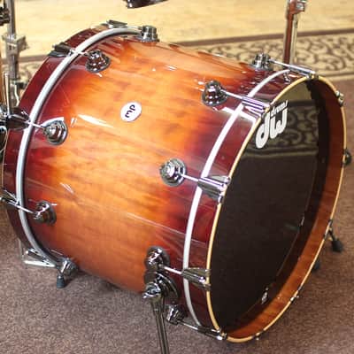 DW Collector's Series Natural to Rich Red Burst Over Macore Drum Set - SO#1138503 image 2