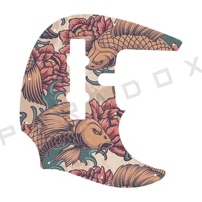 Custom Pickguard For 2024 - 2025 Made in Poland Mayones Jabba 5 - Koi Tattoo Graphic .090"