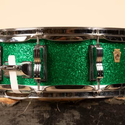 Ludwig Legacy 5x14 Green Sparkle Snare Drum image 10
