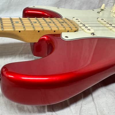 Fender American Deluxe Stratocaster Guitar with Case 2002 - Chrome Red / Maple neck image 22