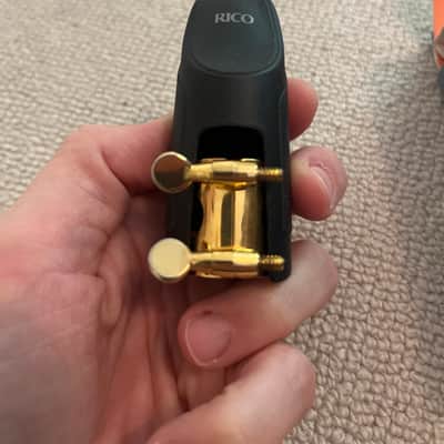 D'Addario Woodwinds HAS1G H-Ligature & Cap Gold Plated for Alto Saxophone image 2