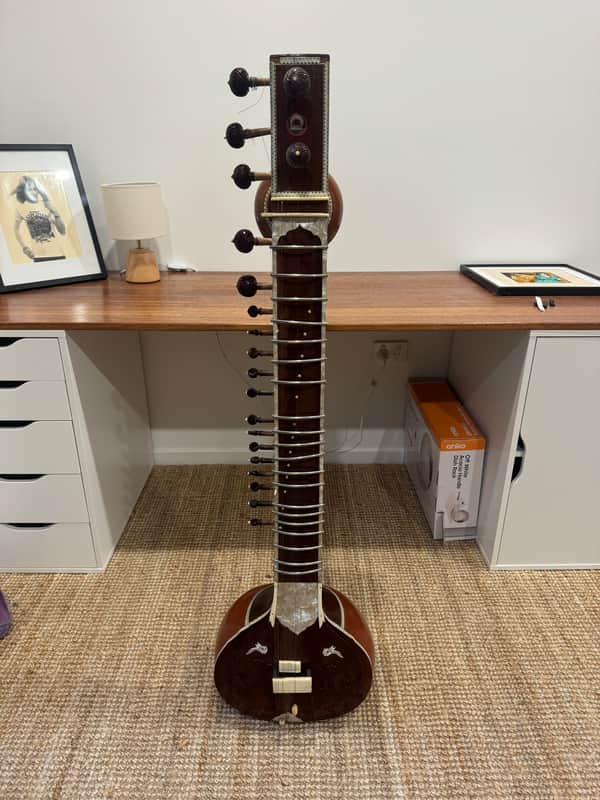 Indian Sitar – Varanasi/Sursargam No. 3 Style + Heavy Duty Custom Road Case image 1
