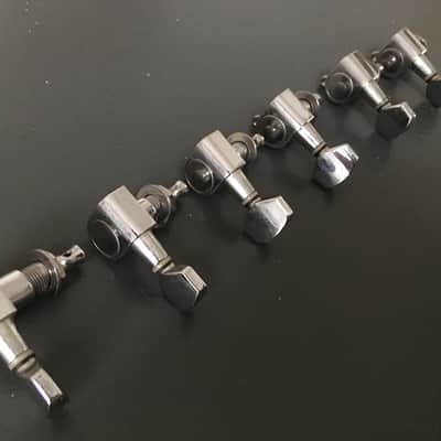 Yolnth Chrome Enclosed Guitar Machine Heads Tuners 6 - in - line (set of 6) image 1