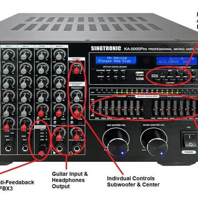 Singtronic Professional 5000W Karaoke DJ Mixing Amplifier w/ Recording image 2