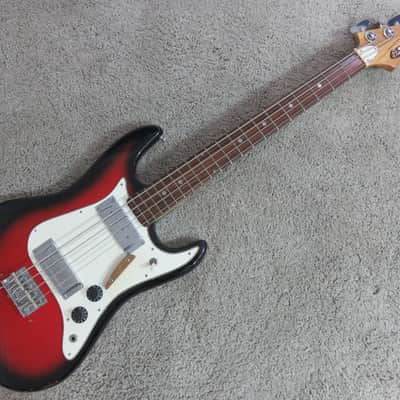 Vintage 1970s Tesico Lyle Electric Bass Guitar MIJ Japan Sunburst Short Scale image 1