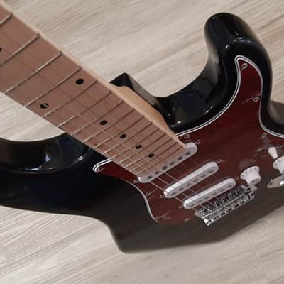 2025 Elite® Stratocaster Black Guitar Classic Strat SSS LTD Tortoise P/G image 7