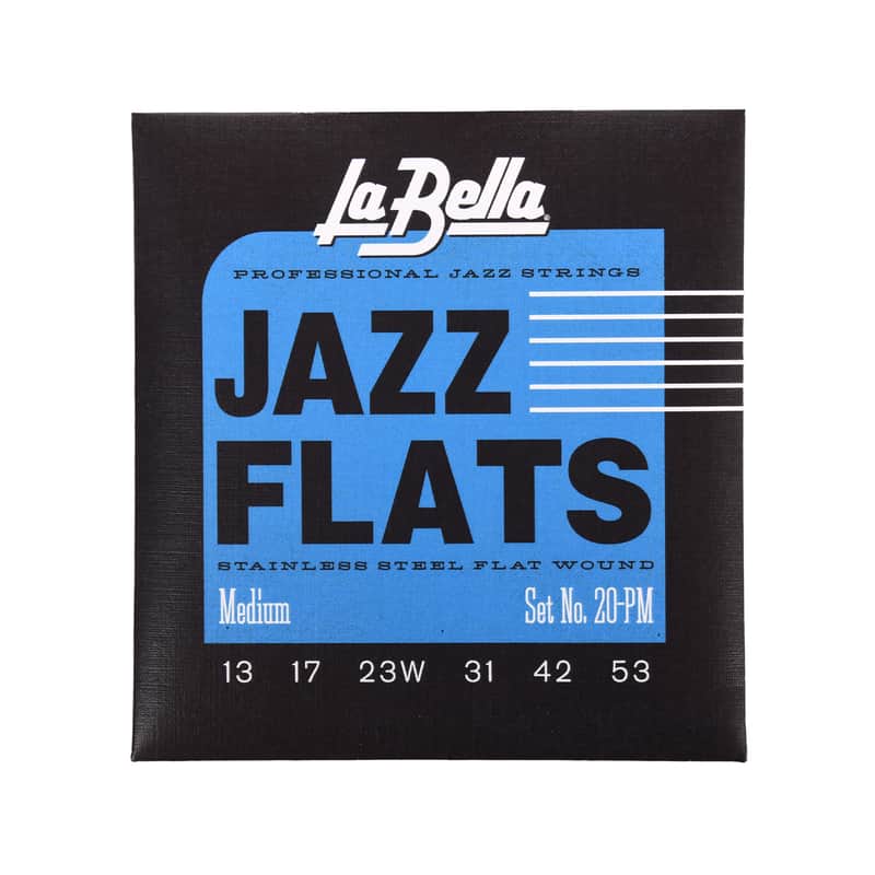 La Bella 20PM Stainless Steel Flat Wound Strings Medium 13-53 image 1