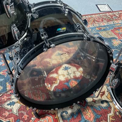 Ludwig 50th Anniversary Vistalite 3-Piece Drum Set - Black Sparkle Smoke image 14
