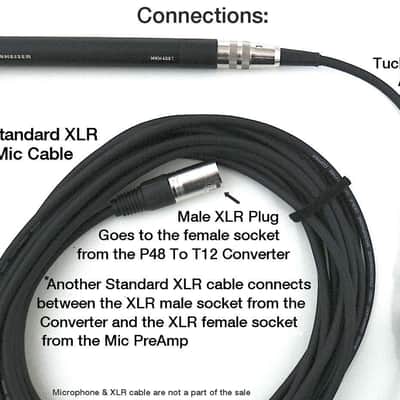 48V PHANTOM to 12V T-POWER CONVERTER + DIN TUCHEL ADAPTER / P48 T12 Sennheiser MKH416 405 406T 815T image 4