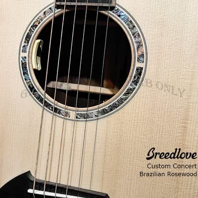 (Custom handMade in USA)Breedlove Concert all Solid Adirondack & 500years Brazilian Rosewood with L.R. Baggs pickup guitar Satin image 12