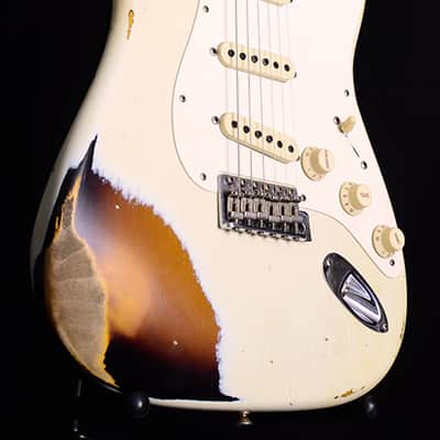 Fender Custom Shop 1959 Stratocaster Journeyman Relic NAMM 2019 LTD Olympic White/3 Tone Burst image 4