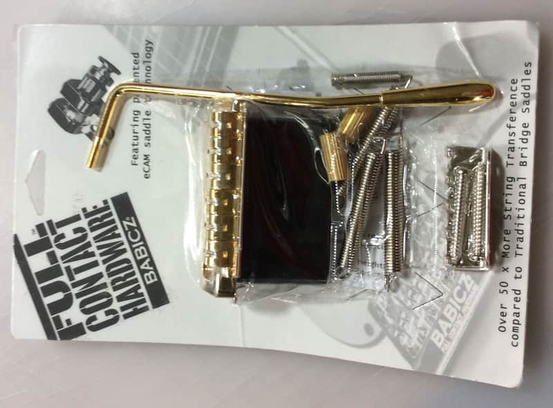 Babicz Full Contact Hardware FCH2PTGD Full Contact 2-Point Strat Tremolo Bridge Gold image 1
