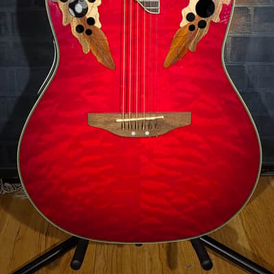 Ovation Celebrity CS257 Elite Super Shallow Ruby Red image 5
