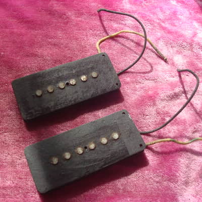 Vintage 1959 Fender Jazzmaster Pickup Set Black Bottom 1958 1960 1961 1962 1963 image 1