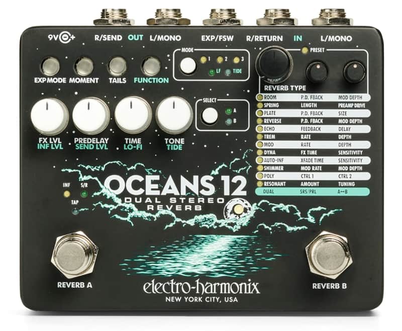 Electro-Harmonix Oceans 12 Dual Stereo Reverb Pedal image 1