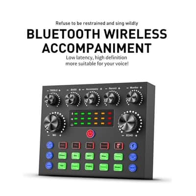 V8S Sound Card – Live Broadcast Audio Mixer for Studio Singing, Streaming & Karaoke image 3