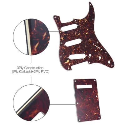 OEM Red Flame Guitar Pick Guard Back Plate 2023 - PVC celluloid and metal image 4