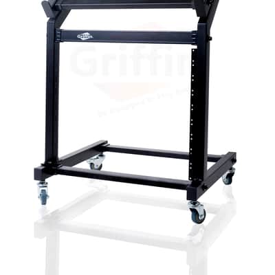 Griffin Rackmount Stand and Adjustable Top Mixer Platform Mount - 19U Rolling Cart Holder for Music Studio - Pro Audio Recording Cabinet Stage Equipment image 6