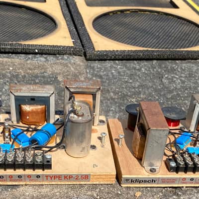 Klipsch speaker parts KP-2.5B 3 Way Crossover+2 Tweeter+2 Horn+2 Front panels 2 complete wiring 1998 image 6