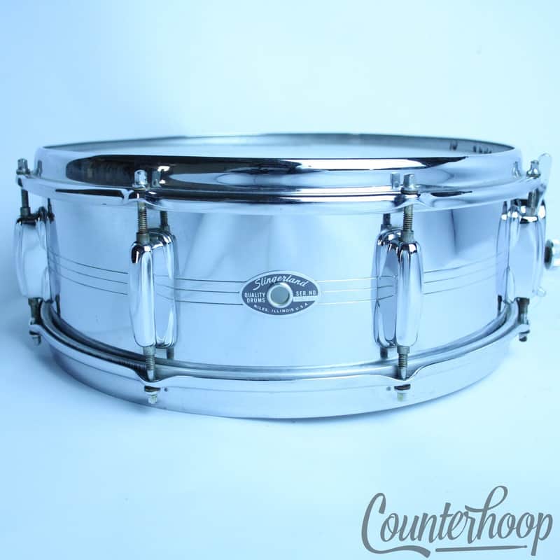 *Slingerland 14x5"Brass Gene Krupa COB Snare Drum 8Lug Vintage 70s No.130 USA* image 1