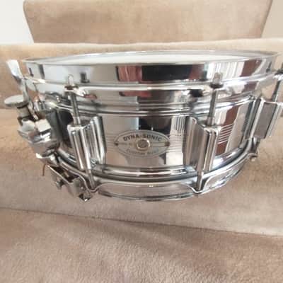Rogers Vintage 7 line Dynasonic chrome over brass snare drum 1963/64 Cleveland SN 5244! image 1